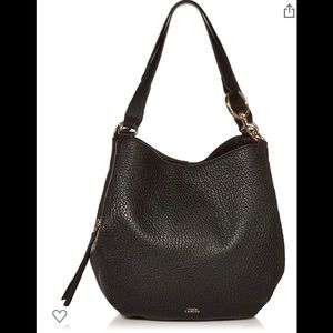 Vince Camuto Black Leather Hobo Handbag